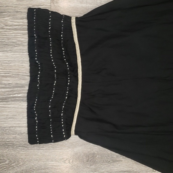 photo - The Limited Strapless Dress Midi Black and Tan Brown - Picture 10 of 17